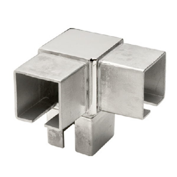 Conector esquina para tubo cuadrado 40 x 40 mm
